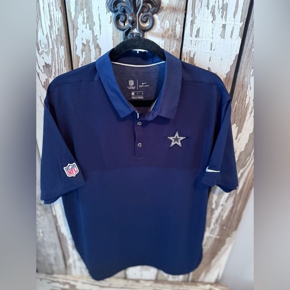 Nike NFL Cowboys OnField Polo Size XL Drifit Navy - Picture 2 of 8